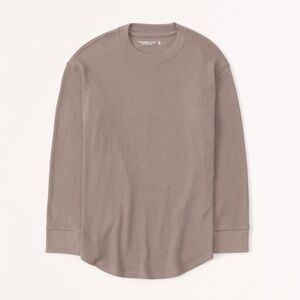 Abercrombie long sleeve waffle boyfriend tee